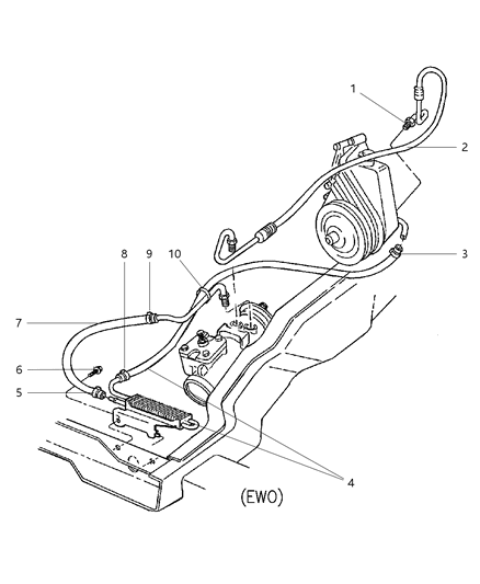 2001 Dodge Ram 2500 Quad & Club Cab Power Steering Hoses Diagram 2