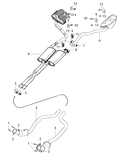 2020 Chrysler 300 MUFFLER-Exhaust Diagram for 68274677AB