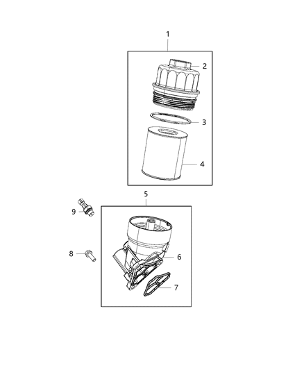 2015 Jeep Renegade Engine Oil Filter & Housing / Cooler Diagram 2