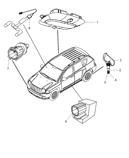2011 Dodge Caliber Sensors Body Diagram