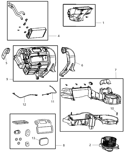 2006 Chrysler PT Cruiser Duct-A/C And Heater Diagram for 5179483AA