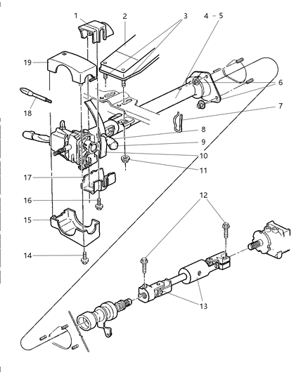 2002 Dodge Ram 2500 Seal-Steering Column Shaft Diagram for 52079094AC