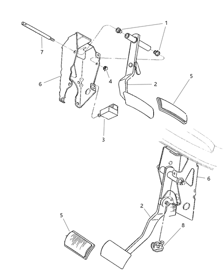 1999 Chrysler Cirrus Pedal, Brake Diagram