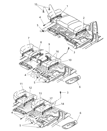 2002 Dodge Dakota Adjuster & Attaching Parts Diagram