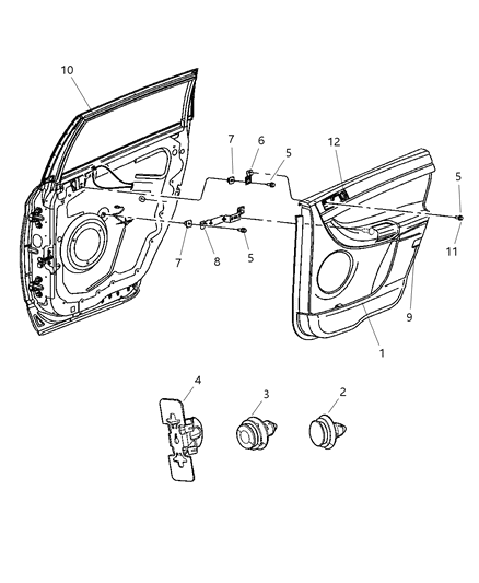 2006 Chrysler Pacifica Panel-Rear Door Trim Diagram for 1DW911D2AA