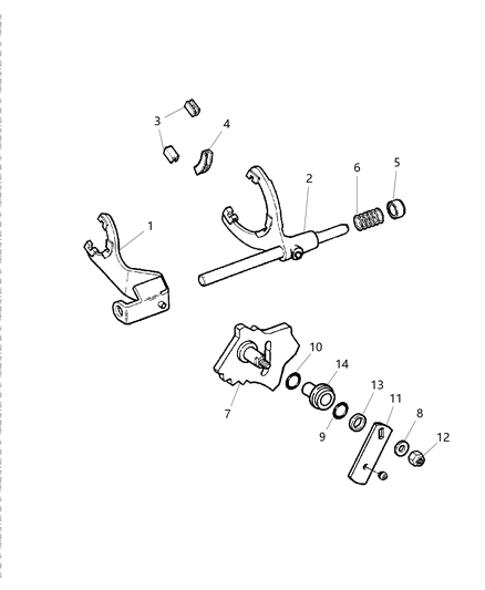 2004 Dodge Ram 1500 Lever-Transfer Case Diagram for 5134374AA