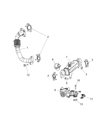 2019 Jeep Cherokee O Ring-EGR Valve Diagram for 68385076AA