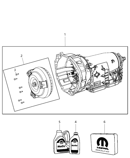 2011 Dodge Charger Transmission / Transaxle Assembly Diagram