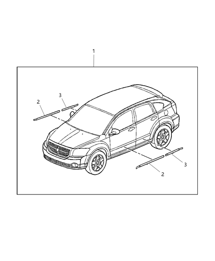 2011 Dodge Caliber Molding Kit Diagram