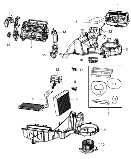 2010 Dodge Nitro A/C & Heater Unit Diagram