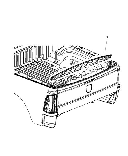 2009 Dodge Ram 1500 Spoiler-TAILGATE Diagram for 55372052AB