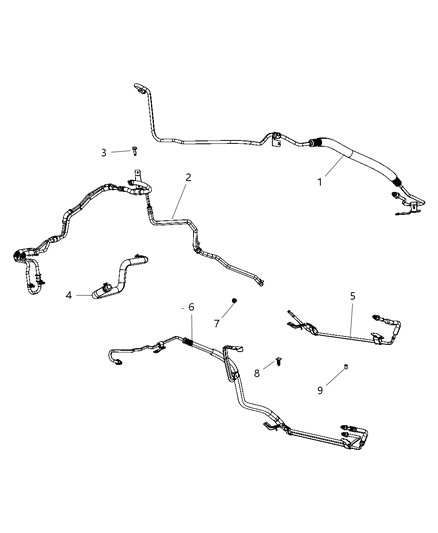 2009 Dodge Caliber Line-Power Steering Diagram for 5105789AG