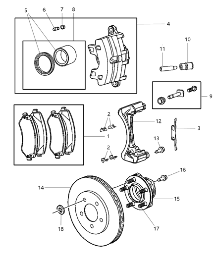 2002 Dodge Caravan Front Brakes Diagram