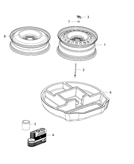 2018 Jeep Cherokee Steel Wheel Spare Diagram for 4726430AA