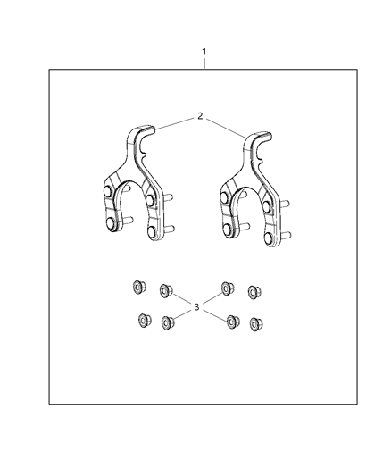 2013 Jeep Wrangler Hook Kit - Tow - Front Diagram