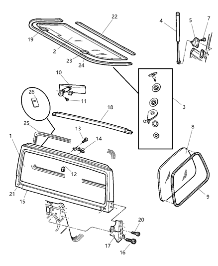 2003 Jeep Wrangler BACKLITE Diagram for 5096143AA