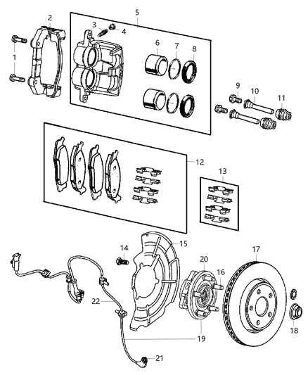 2005 Jeep Grand Cherokee Front Disc Diagram