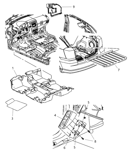 2007 Dodge Caliber Support-FOOTREST Diagram for 1DD62BD5AA