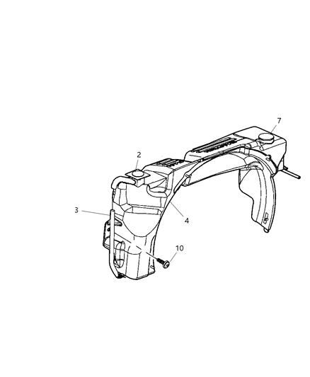 2000 Dodge Durango Reservoir-Washer, Windshield Diagram for 55077301AA