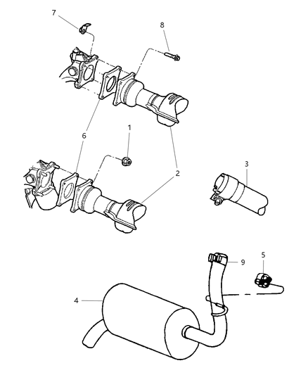 2000 Dodge Neon Exhaust System Diagram