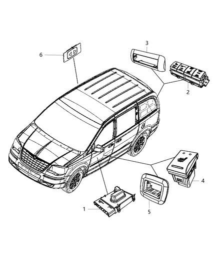 2013 Chrysler Town & Country Bezel-Seat Switch Diagram for 1DH67BD1AC