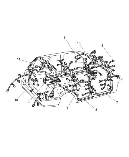 2004 Jeep Liberty Wiring-Rear Body Diagram for 56010470AC