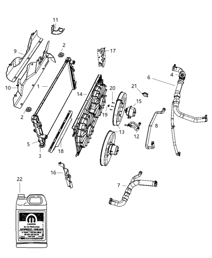 2009 Jeep Compass Radiator & Related Parts Diagram