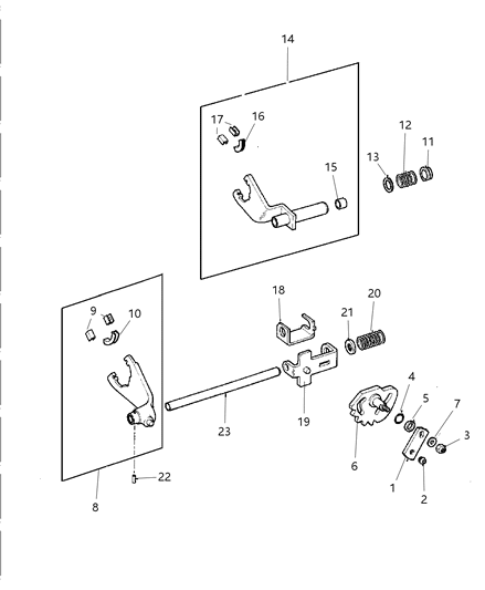 1997 Jeep Grand Cherokee Fork & Rail Diagram 1