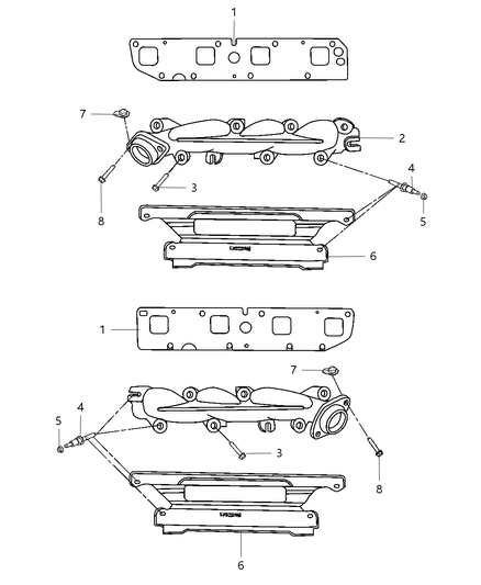 2008 Dodge Ram 3500 Exhaust Manifold And Heat Shields Diagram 1