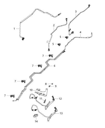 2019 Ram 1500 Classic Fuel Lines, Rear Diagram