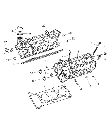 2009 Jeep Grand Cherokee Head-Cylinder Diagram for 68055779AA