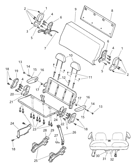 2000 Chrysler Grand Voyager Plug-ARMREST Diagram for WU501K5