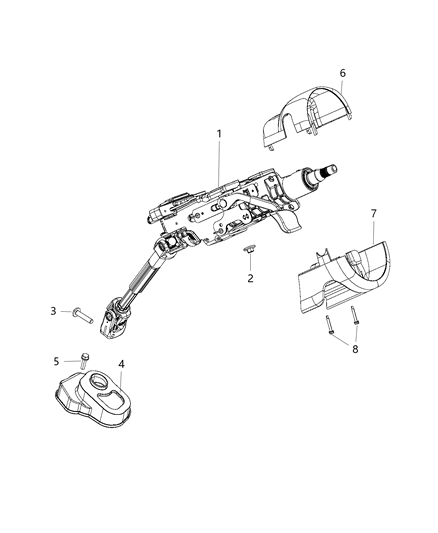 2019 Jeep Cherokee SHROUD-Steering Column Diagram for 1WN00DX9AD