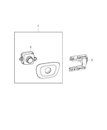 2014 Jeep Cherokee Camera-With Bezel Diagram for 1YR54LDSAE