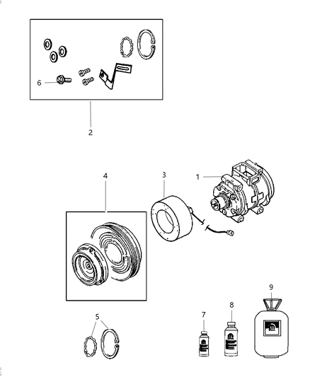 2013 Dodge Charger PULLEY-A/C Compressor Diagram for 68084274AA