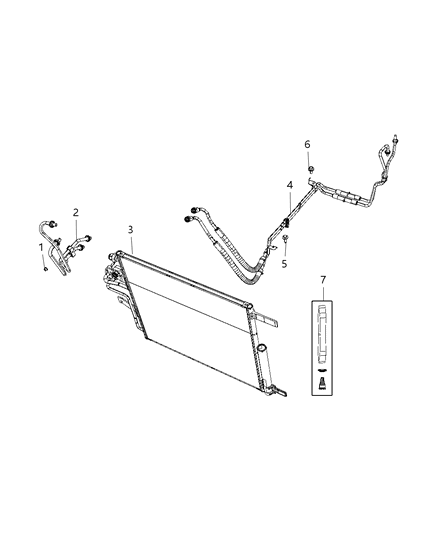 2019 Ram 1500 TRANSLINE-Oil Cooler Pressure And Ret Diagram for 68268595AB