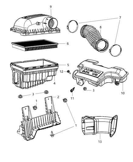 2008 Dodge Ram 2500 Air Cleaner Diagram 1