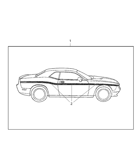 2012 Dodge Challenger Decal Kit, Mopar Diagram