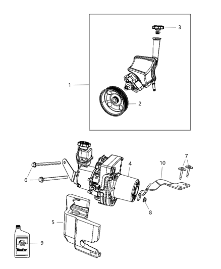 2012 Dodge Charger Power Steering Pump Diagram for R5181778AB