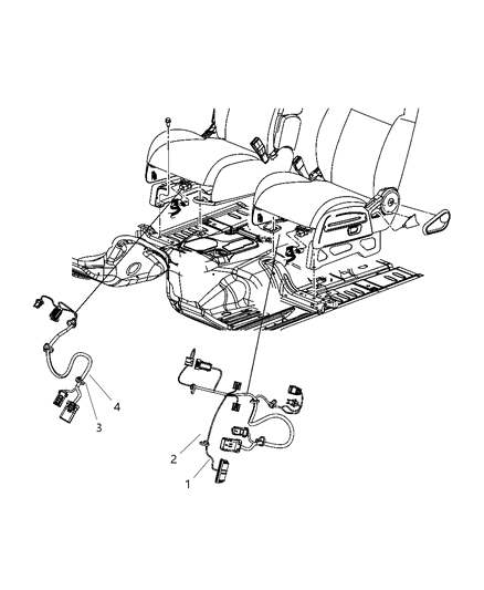 2009 Jeep Liberty Wiring-Power Seat Diagram for 68034140AA