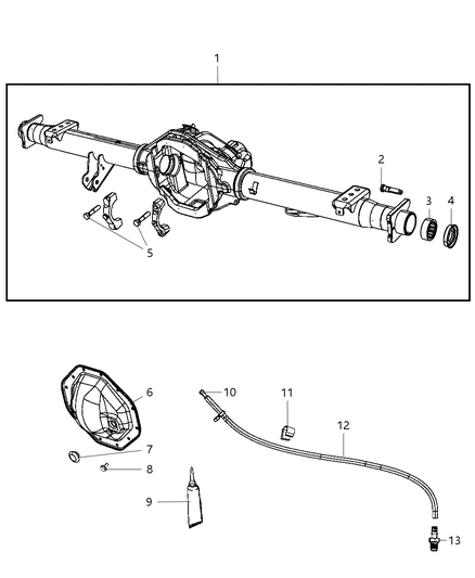 2009 Dodge Dakota Housing And Vent , Rear Axle Diagram 1