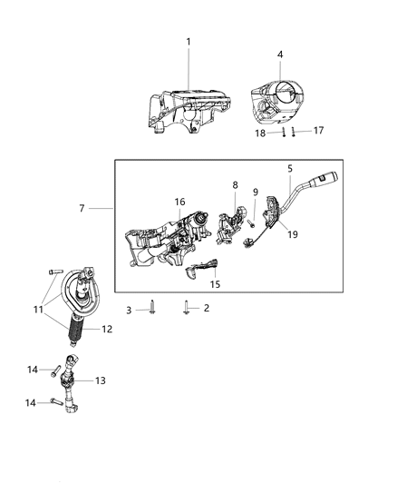 2015 Ram 2500 Column-Steering Diagram for 1YE521U1AB