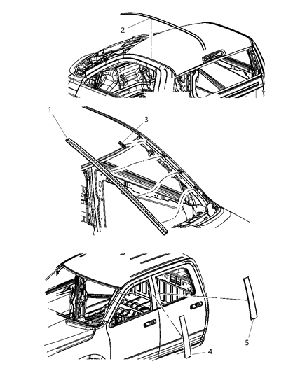 2011 Ram 3500 Moldings Body Diagram