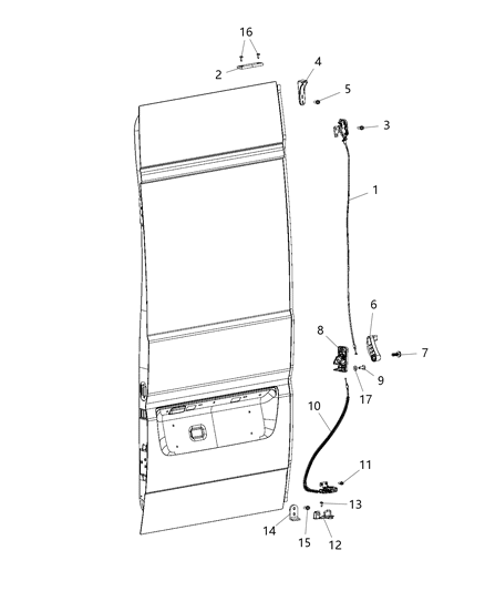 2014 Ram ProMaster 1500 Cargo Door Latch Diagram for 68226089AA