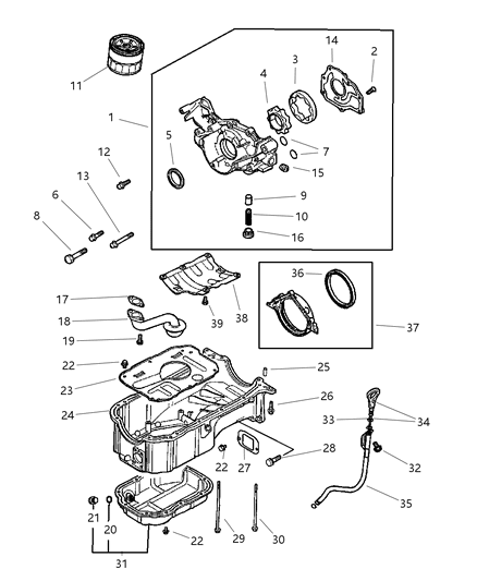 2005 Dodge Stratus Gear-Oil Pump Driven Diagram for MD180739