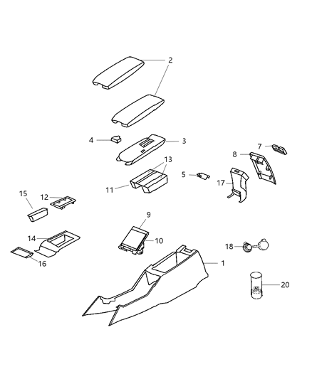 2005 Dodge Magnum Floor Console Diagram