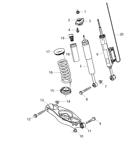 2013 Dodge Challenger Rear Coil Spring Diagram for 68191998AA