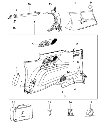 2020 Chrysler Voyager Quarter Trim Panel Diagram 2