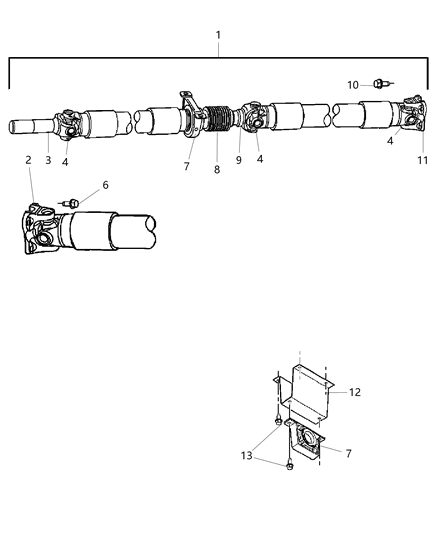 2007 Dodge Ram 3500 Rear Drive Shaft Diagram for 52853216AA