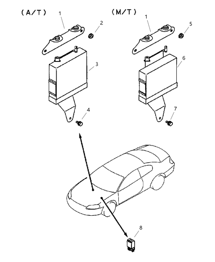 2001 Chrysler Sebring Modules, Engine Control Units Diagram